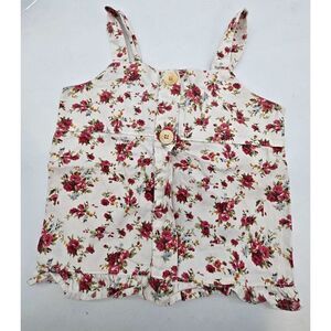 Floral Ruffle Strap Top For Girls Size 11-12 By Zara Kids